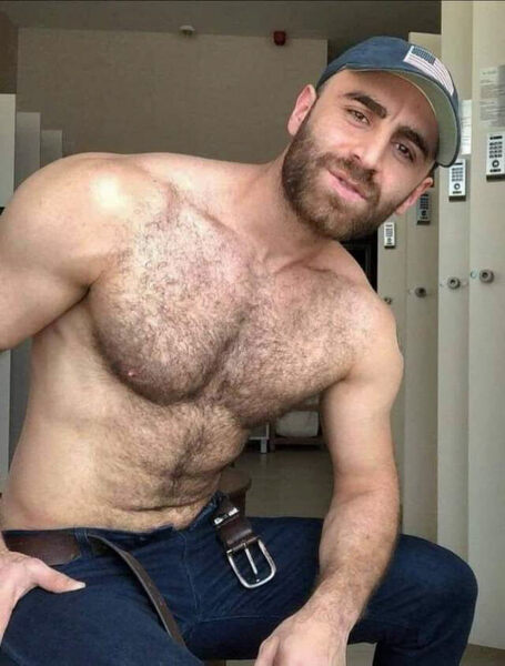 His belt is undone and you like his hairy chest…