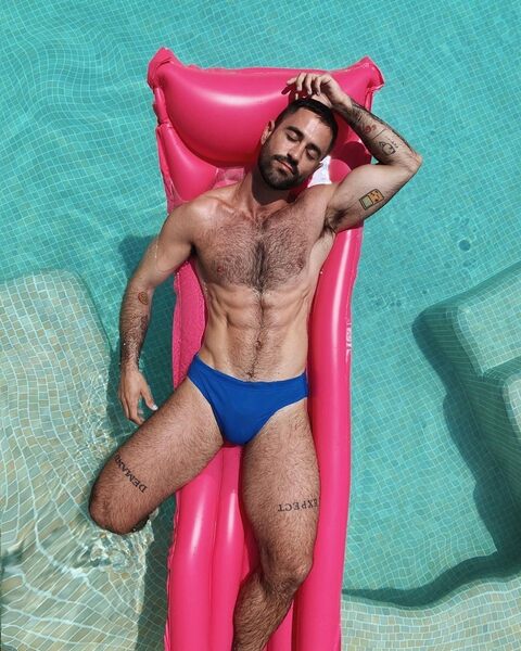Floating in the pool