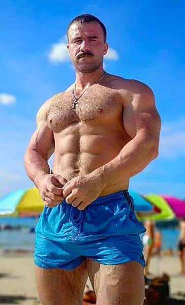 Rock hard beach dude