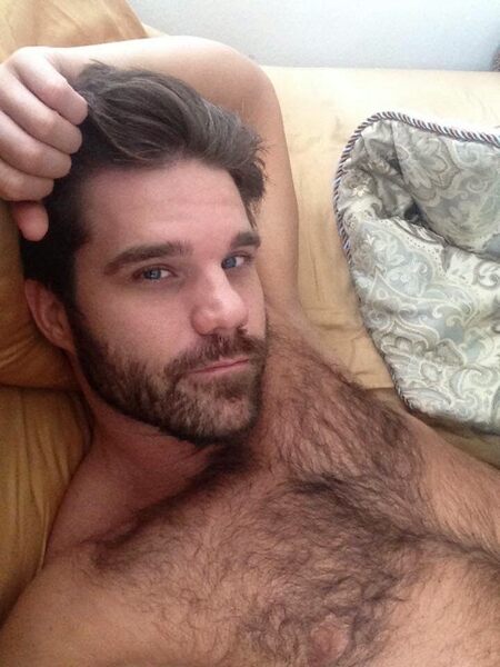 His hairy chest