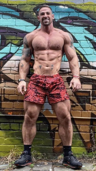 Up against a multi-colored brick wall