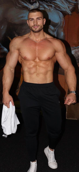 Giving you peek at his pecs