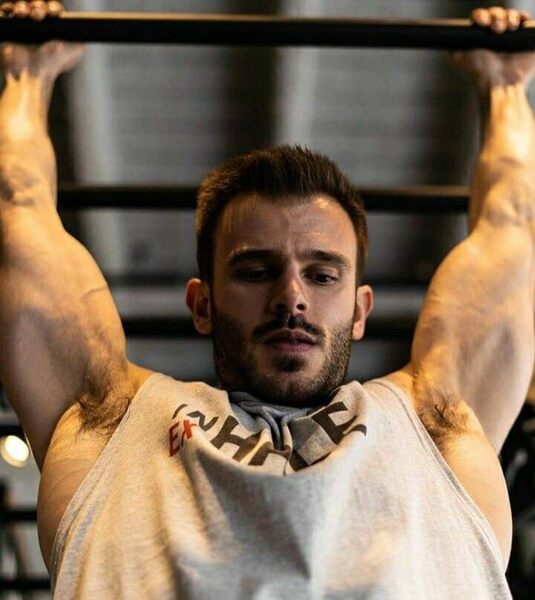 Getting his pits sweaty with his man scent for your pleasure.