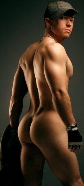 His smooth bare butt and backward glance