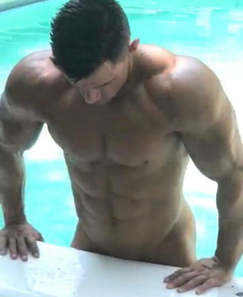 Getting out of the pool naked tease…