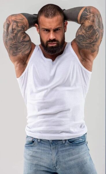 Don’t let the tatts fool you!  He’s a total wuss!