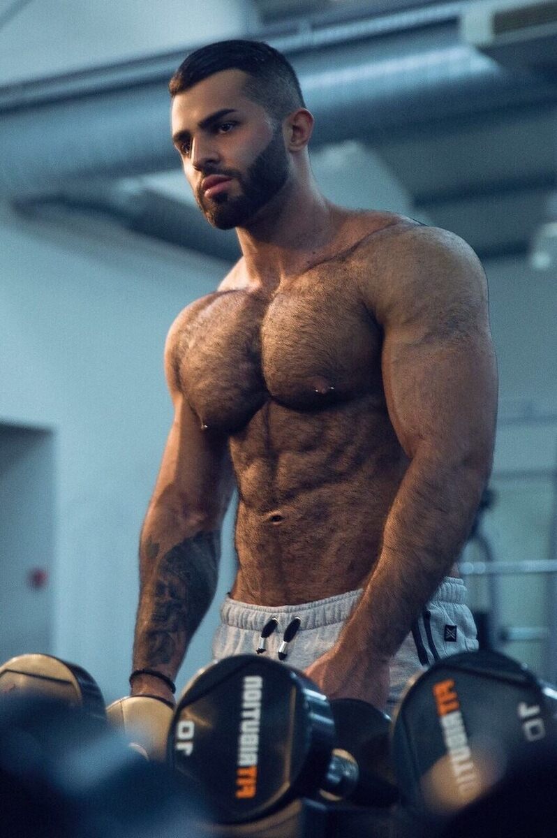 Furry pierced nips gym pic…