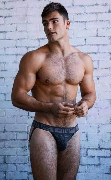 Hot guy… black jockstrap… now to get him up against that brick wall…