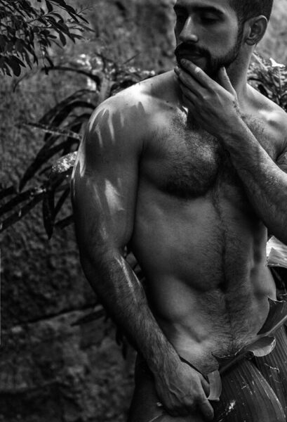 He’s thinking that you need to totally lick the sweat off his entire body…
