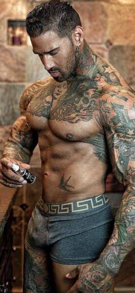 He looks tough, but is really a wuss. Yet, after a sniff of what’s in that bottle you will own his butt hole!