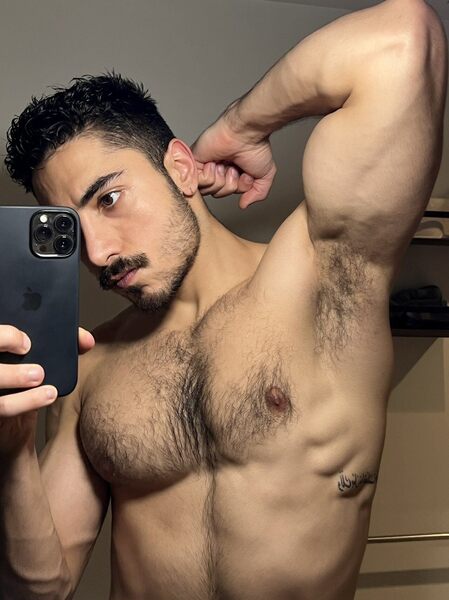 Hoping showing his delicious pit will get him more action on Grinder…