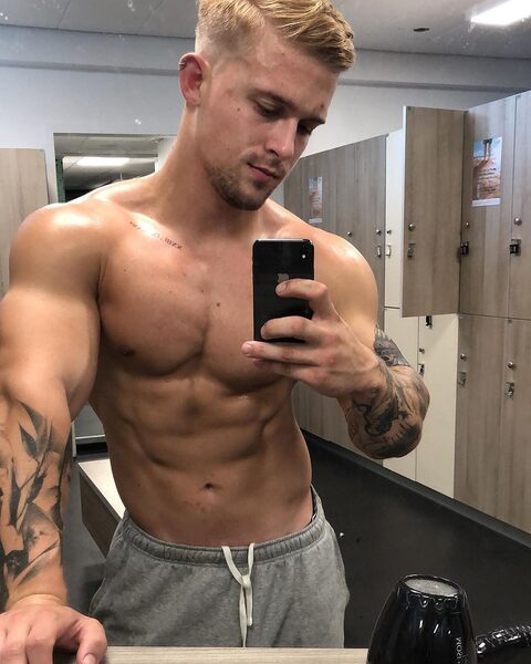 Blondish iPhone locker room selfie