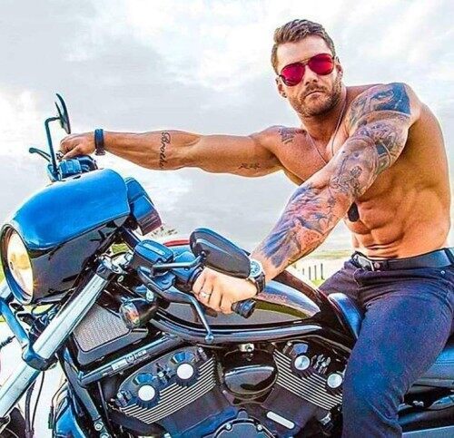 Quite the impressive bike… but it pales in comparison to the heat seeking missile he has between his legs…