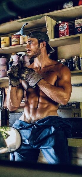 He knows how to use what’s on those shelves to provide the kinkiest of sexual experiences… though you might not care to know about the charcoal lighter fluid… but the roofing cement is a hoot!