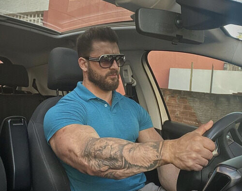 Hot guy taking himself for a ride