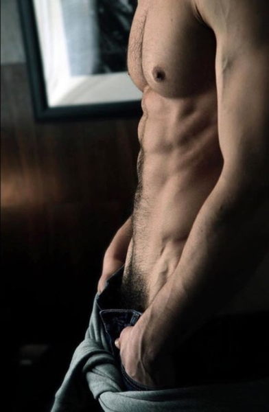 He knows his pubes are showing