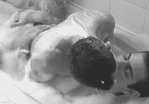 Two men in a tub
