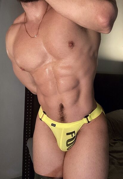 Now THAT’S a banana hammock! And the happy trail is a nice touch as well!