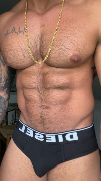 Classic hairy muscular torso
