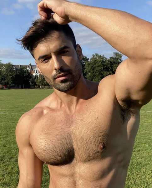 His sexy outdoor pit