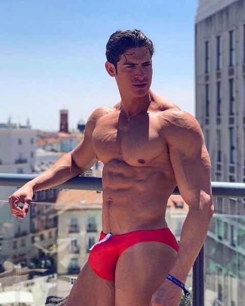 In his red Speedo®️In the city