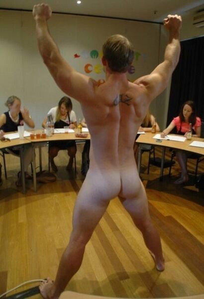 And the one on the far left is whispering, “I like it better when the models have hairy balls…”