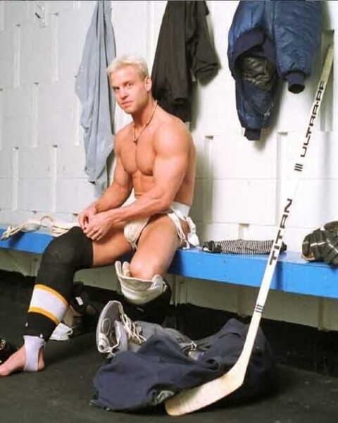 Blond hickey jock