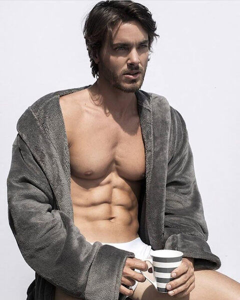 His morning coffee