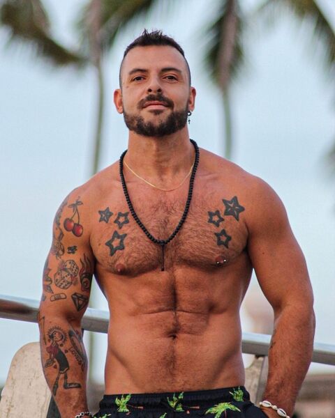 His all-star chest and pierced nip