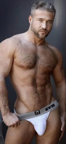 His askew will filled jockstrap