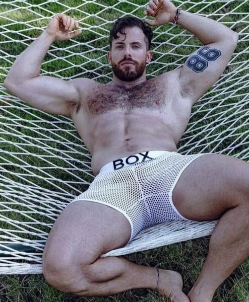 Spreading out on his trampoline
