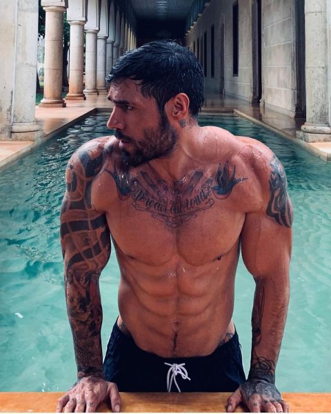 The pool boy awaits his master