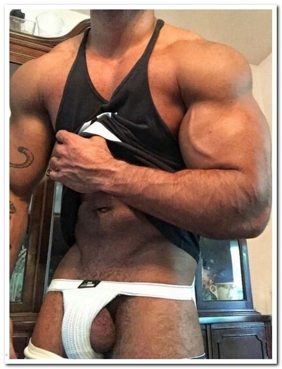 Needs to have the sweat licked off his balls… for starters that is…