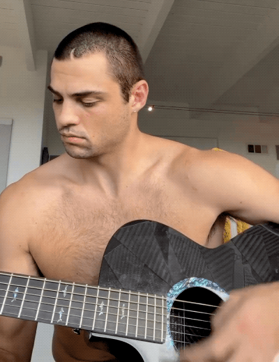 noah centineo shirtless guitar.gif