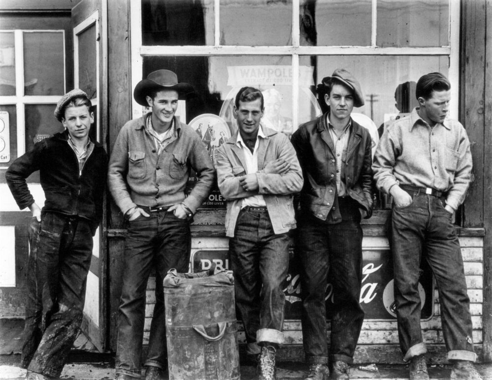 Drug store cowboys photo by Gordon Parks, 1945.jpg
