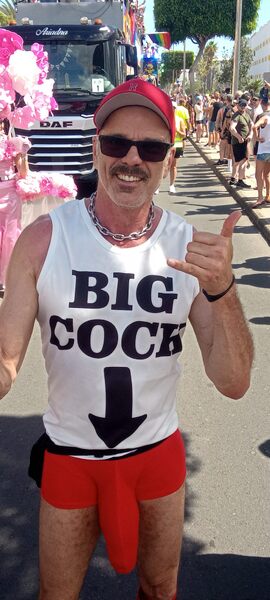 Monstercock bulge at Maspalomas Pride Parade